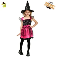 qlq girls kids witch costumes halloween party childrens day kids cosplay costume for girls wizard dress with hat