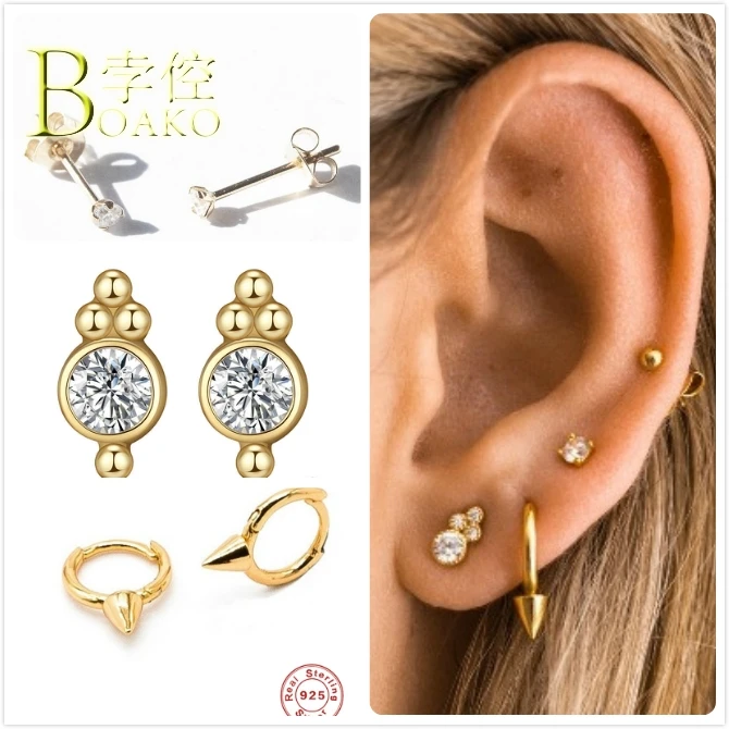 Серьги Серебряные в стиле панк для женщин|Серьги-кольца| |