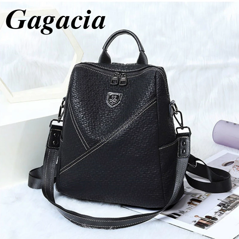 

Gagacia Women Fashion Backpack New 2022 Genuine Leather Waterproof Backpacks For Teenage Girl High Quality Anti-theft Travel Bag