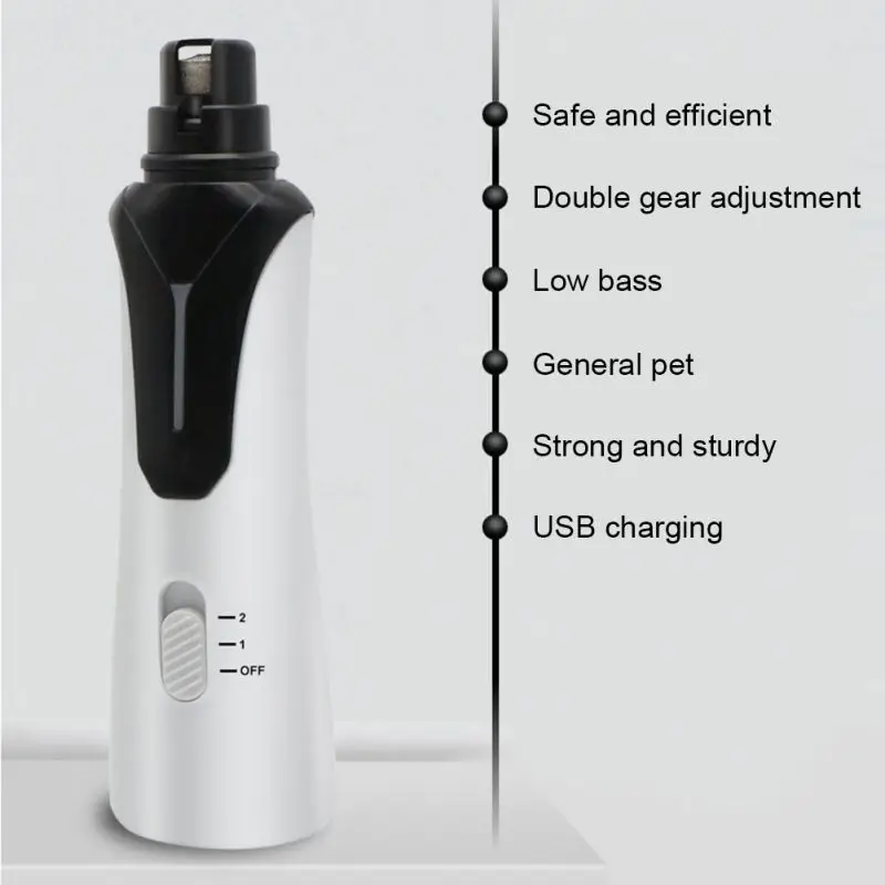 

Hot Pet Dog Cat Nail Grinder And Clippers 2-Speed Rechargeable Electric Pet Nail Trimmer Painless Paws Grooming Trimming Tool