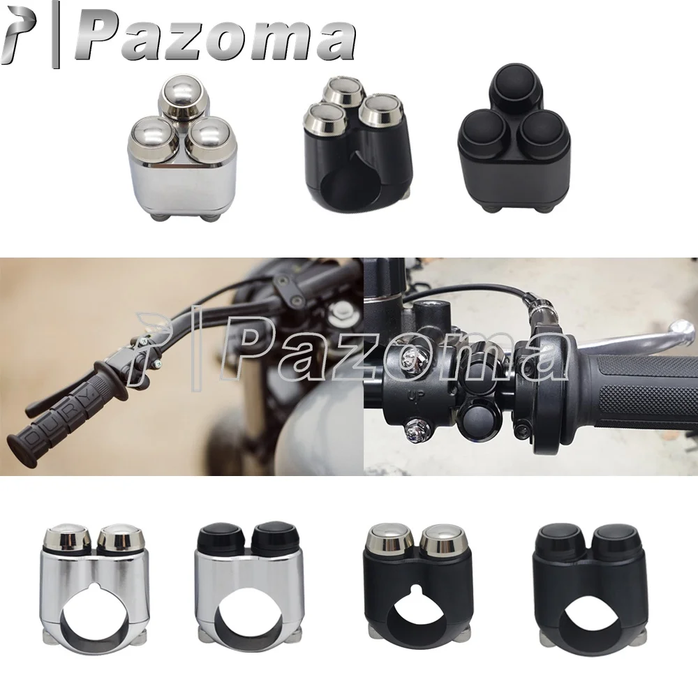 

Universal 7/8" 1" Handlebar Switch Motorcycle 2-3 Buttom Hand Push Control Switches For Cafe Racer Chopper Bobber Custom 22&25mm