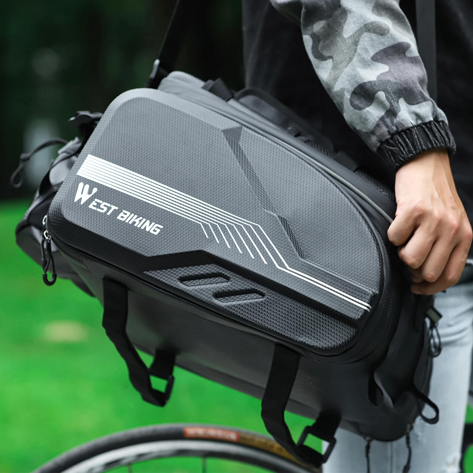 

WEST BIKING Bike Trunk Bag MTB Road Bicycle Bag Travel Luggage Carriers Saddle Seats Panniers Bag Cycling Rear Rack Bag 25-45L