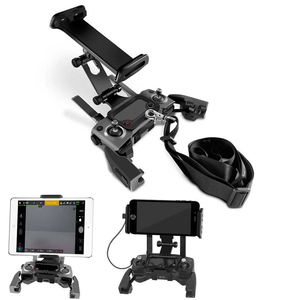 

360 Degree Rotation Metal+Nylon RC Phone Tablet Stand Bracket Detachable Holder+Neck Strap For DJI Mavic 2 Pro Zoom Drone