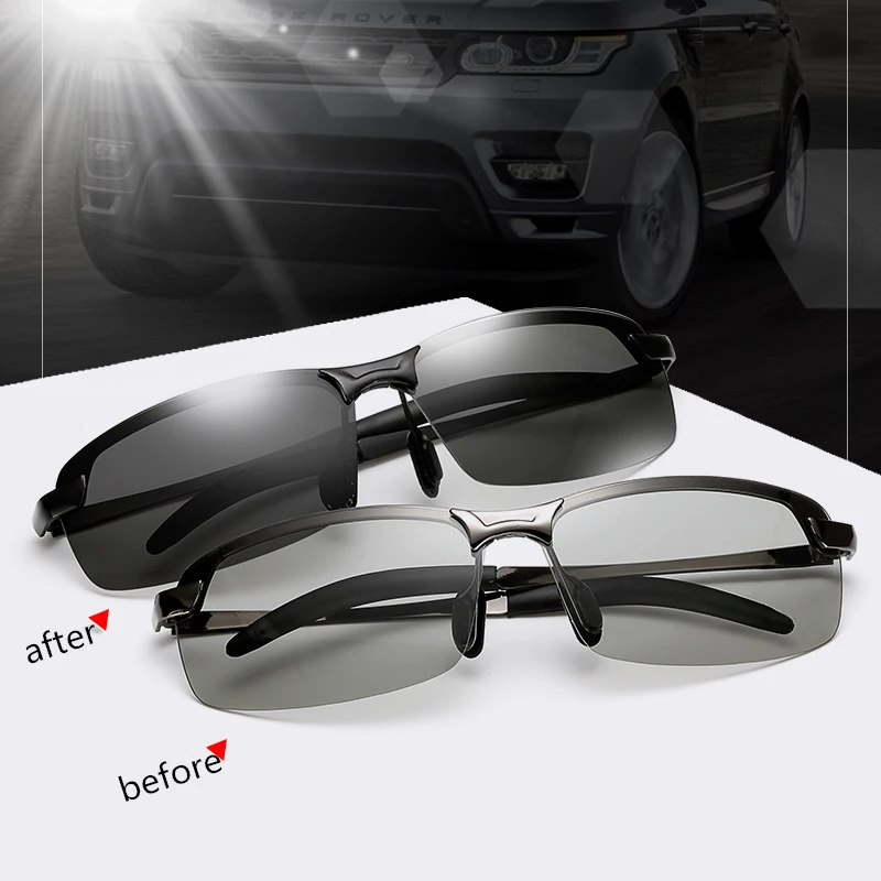

38*63mm Fashion Driving Color-changing Holiday Women Vacation Oval Men Polarized Chameleon Glasses Plastic Alloy