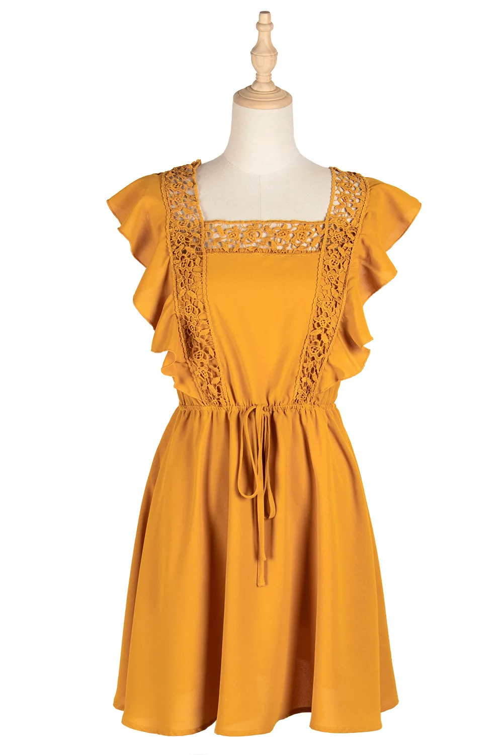 

ZQLZ Women Summer Dress Cut Out Sexy Ladies Dress Retro Elegance Yellow Backless Ladies Clothing Beach Sexy Plus Size Dress