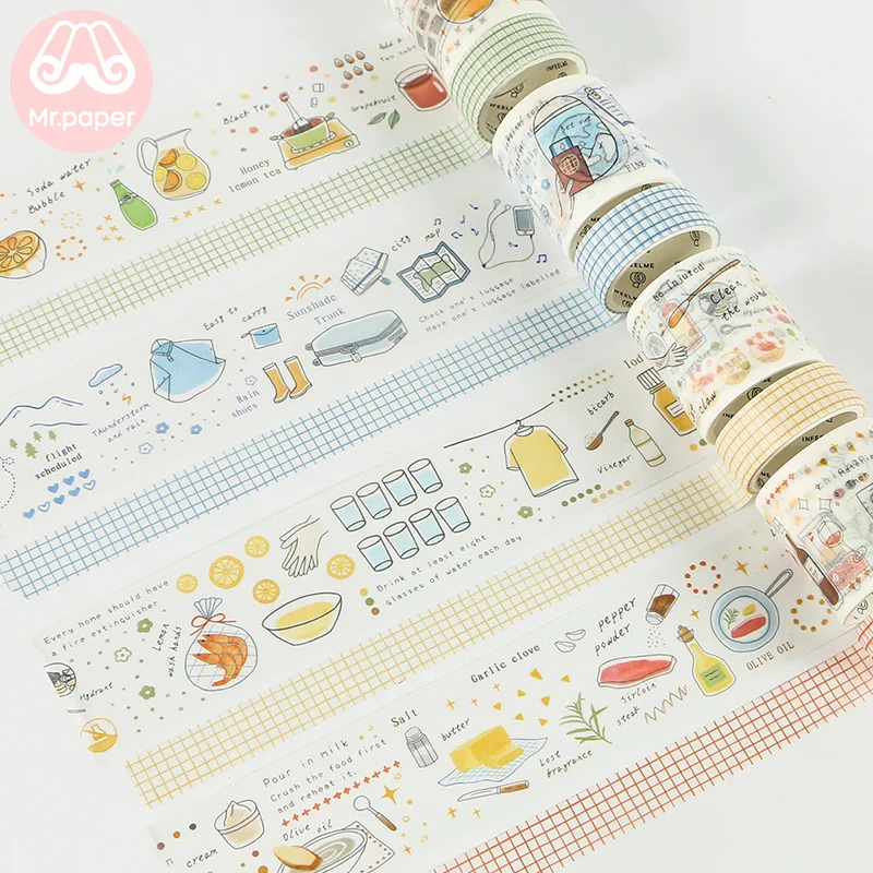 Г-н Бумага 2 шт./компл. Kawaii милые футболки с рисунком маленькой жизни Скрапбукинг деко DIY клейкие ленты пуля журнала украшения клейкой ленты