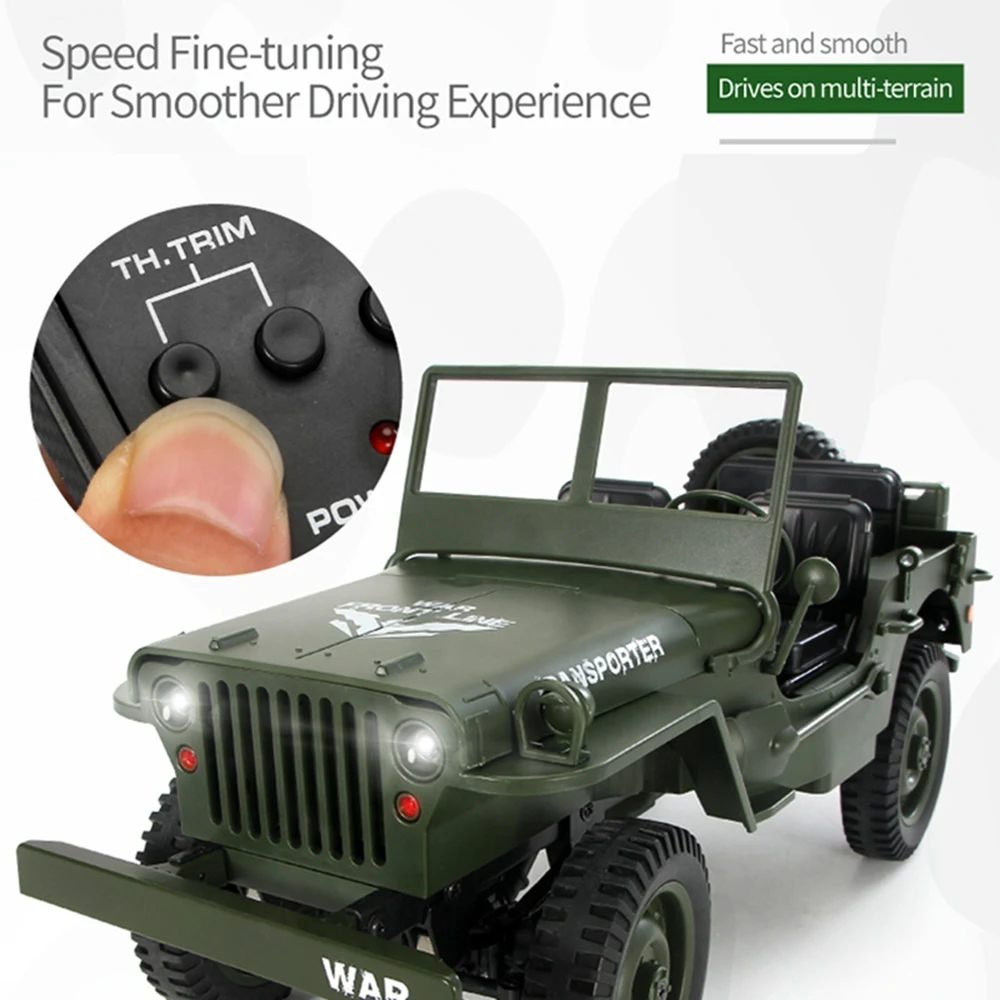 1/10 RC Автомобиль 2,4G 4WD пульт дистанционного управления игрушечные джипы четырехколесный привод внедорожный военный альпинистский автомобиль армейский литой автомобиль военный автомобиль