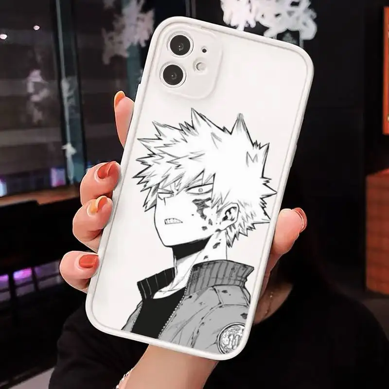 

My Hero Academia deku bakugou Boku Phone Cases matte transparent For iphone 7 8 11 12 plus mini x xs xr pro max cover