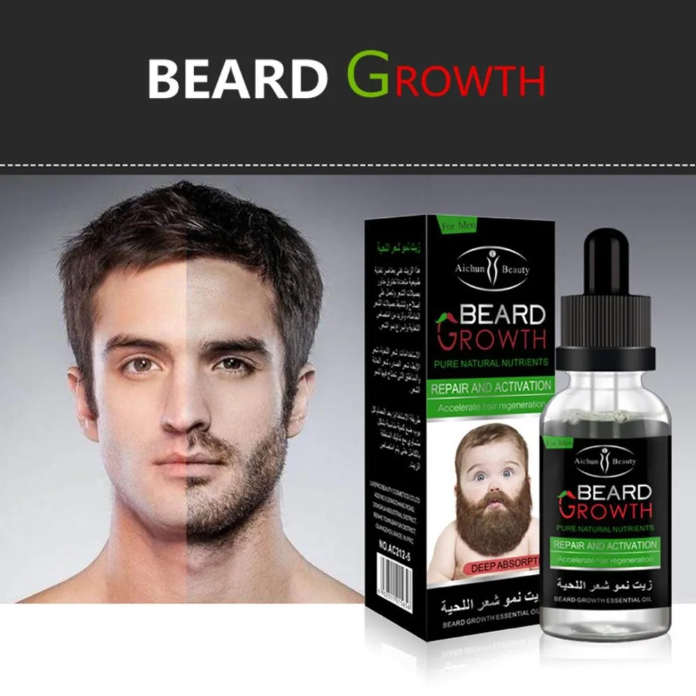 

Beard Growth Oil Activator Serum Balm for Facial Hair Regrowth and Thickness for Bearded Men 100% Organic Beard Growth Serum Hot