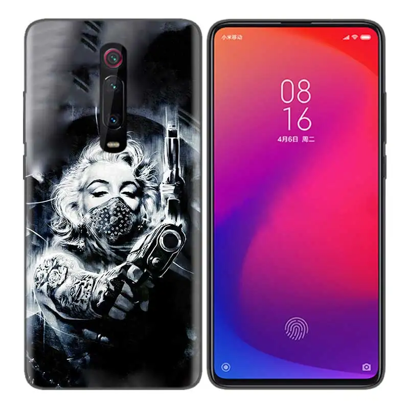 Зеленый Черный мягкий силиконовый чехол-сумка для Xiaomi mi 9T CC9 Red mi 4 4X5 6 6A 7 7A Note Plus K20 Pro F1 Tampa Fall Marilyn Monroe t - Цвет: Зеленый