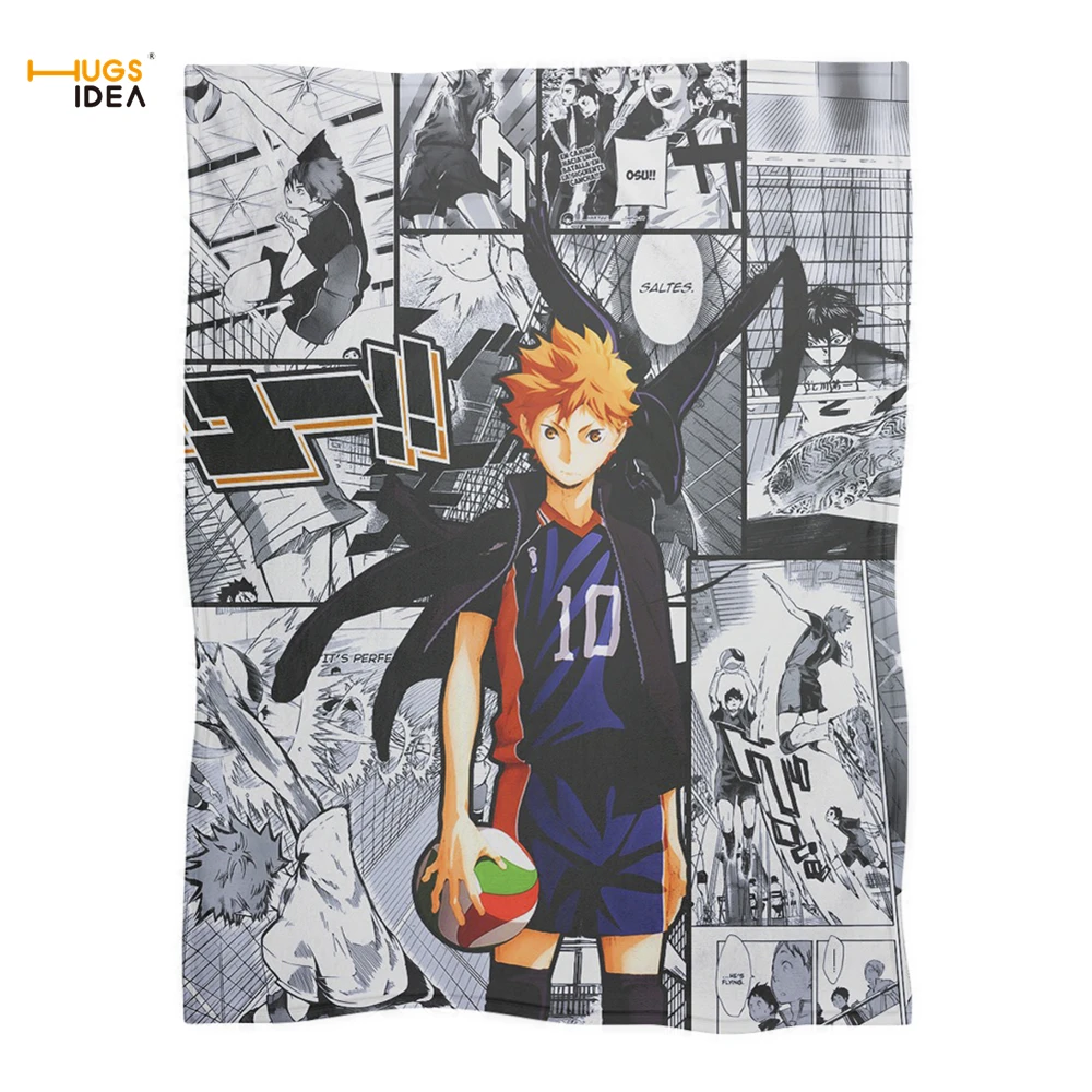 

HUGSIDEA аниме мультфильм Haikyuu! Одеяло, Фланелевое Флисовое одеяло, ультрамягкое легкое плюшевое одеяло из микрофибры для кровати