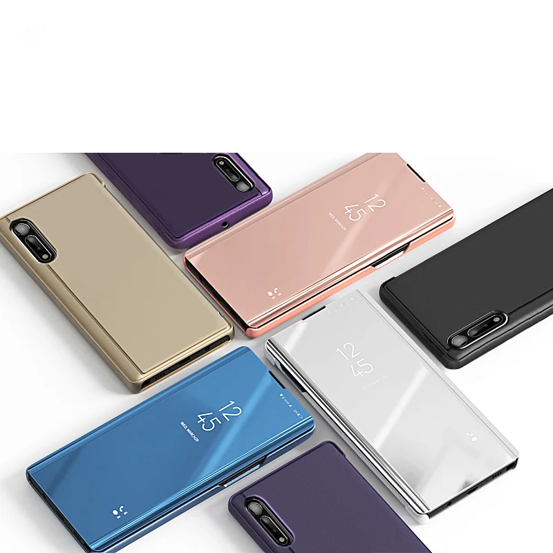 

For Samsung Galaxy A02 Phone Luxury Plating Mirror PU Leather Case Mobile Business Style Full Stand Cover Protector Skin