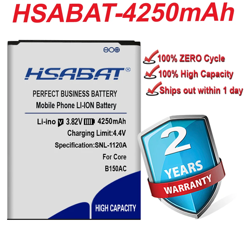 Аккумулятор HSABAT 4250 мАч B150AC B150AE для Samsung Galaxy Core i8260 i8262 g3502u Trend3 g3502 g3508 g3509 SM G350E G350|battery
