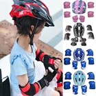 Комплект детских наколенников для безопасности, комплект из 7 предметов, защитное снаряжение для катания на роликах и велосипеде