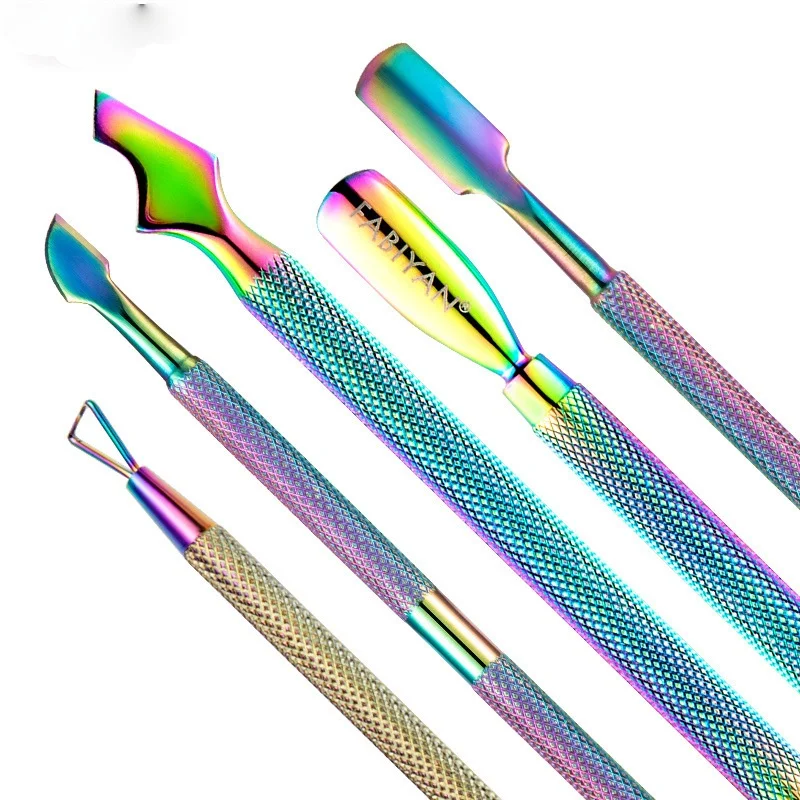 

One Word Cutting Set Color Titanium Stainless Steel Nail Clippers Dead Skin Scissors Nail Remover Steel Push Nail Tool Set
