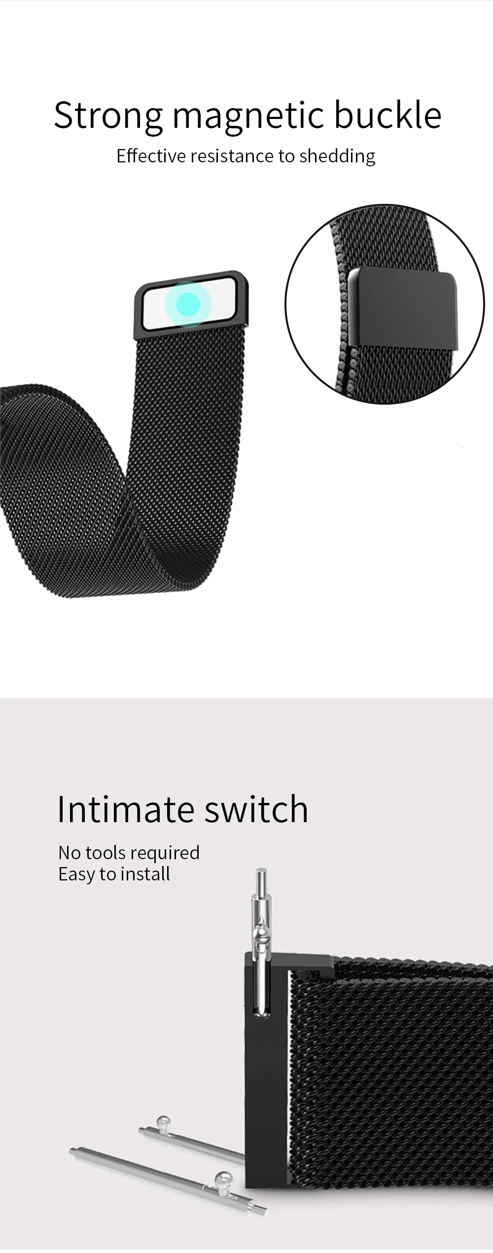 Lenovo Watch x/x plus 20 мм Миланский сменный металлический ремешок