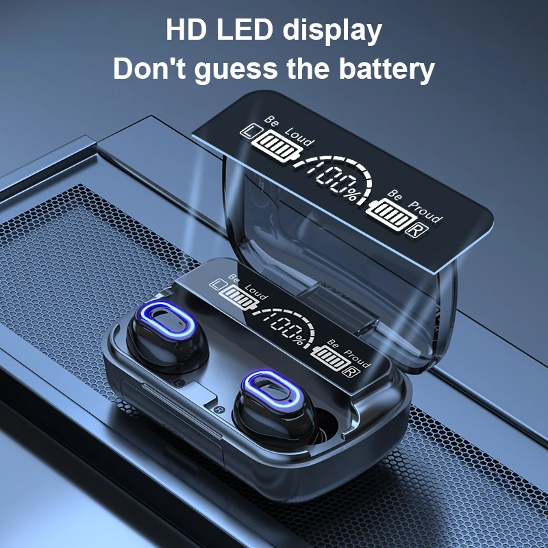 

Wireless 5.0 Headphone Touch Control Sports Waterproof Bluetooth-compatible Earphone HiFi Bass Stereo Earphone Headset With Mic