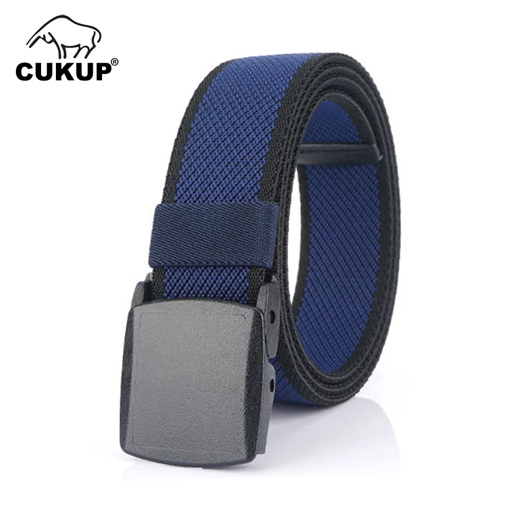 CUKUP Unisex Design Knitting Accessories Quality Nylon Belts Plastic Automatic Buckle Fashion Elastic Belt Many Colors CBCK211