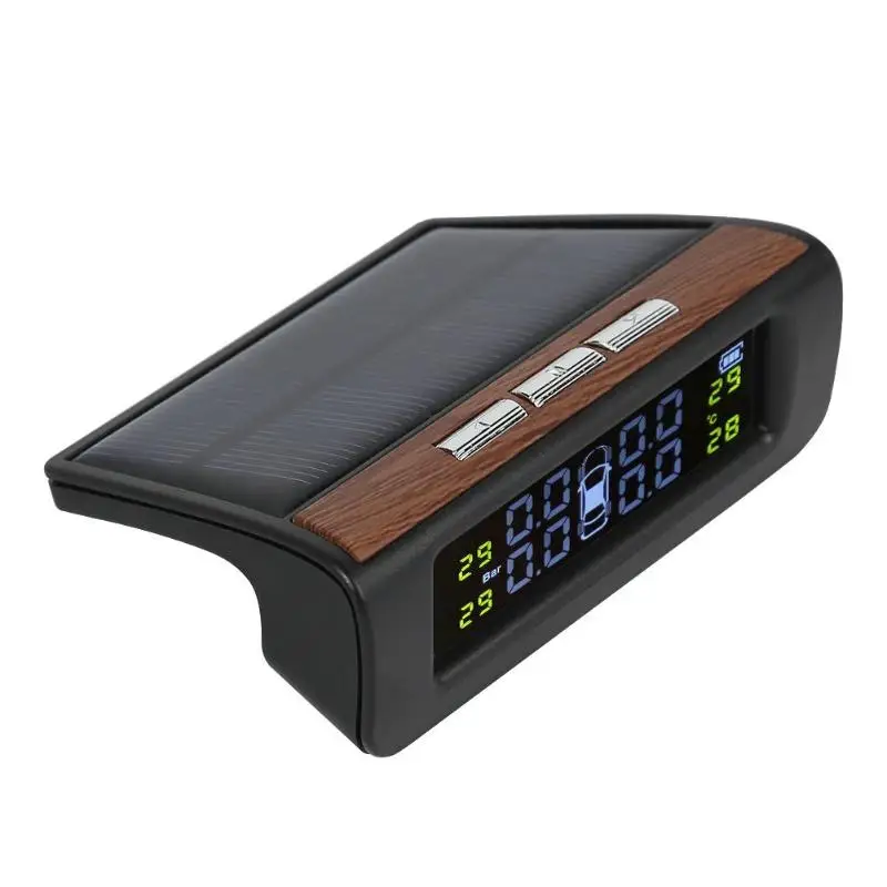 AN-06 Солнечный ЖК-дисплей автомобиля TPMS Авто Система контроля давления в шинах датчик температуры шин с 4 датчиками Высокоэффективная солнечная панель
