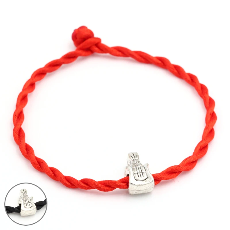 Черная нить браслет из бисера ручной работы DIY Lucky Red Rope красивая гитара Шарм для