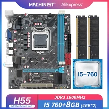 MACHINIST H55 Motherboard LGA 1156 Set Kit With Intel Core I5 760 Processor CPU and 8GB(2*4GB) DDR3 Memory RAM M31C