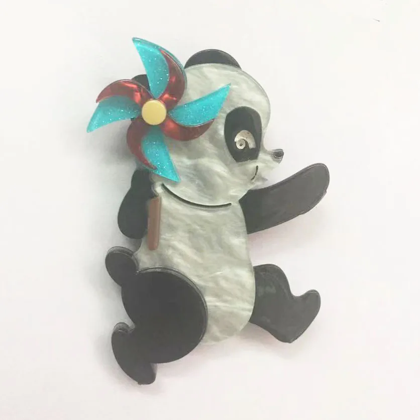 

Acrylic Panda Windmill Brooches Women Vintage Animal Brooch Pin Jewelry Banquet Brooch