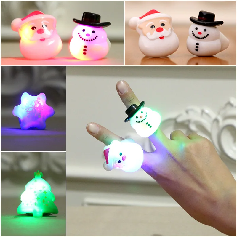 

Christmas Halloween LED Glow Ring for Girl Light Up Toy Fashion Colorful Cute Cartoon Gifts for Children Weihnachten Anillos D