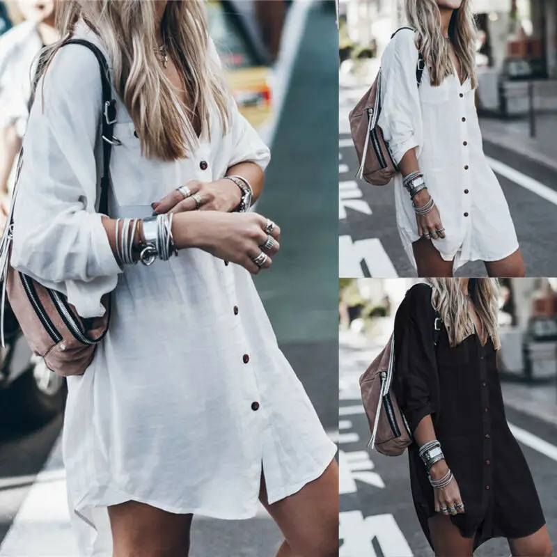 

Летняя новая Длинная блузка Blusas, рубашки для женщин, Пляжная накидка на пуговицах, Повседневная Солнцезащитная блузка, Топ