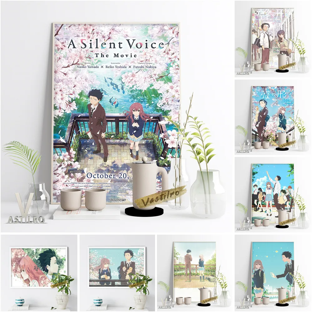 

Hot Japanese Animated Movie A Silent Voice Poster Character Print Art Canvas Painting Otaku Gift Bedroom Living Room Home Decor