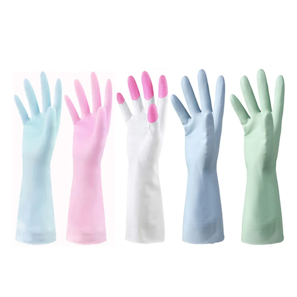 

3 Pairs Kitchen Waterproof Thin Dishwashing Rubber Protective Hands Cover for Home Gardening (Size S, Random Color