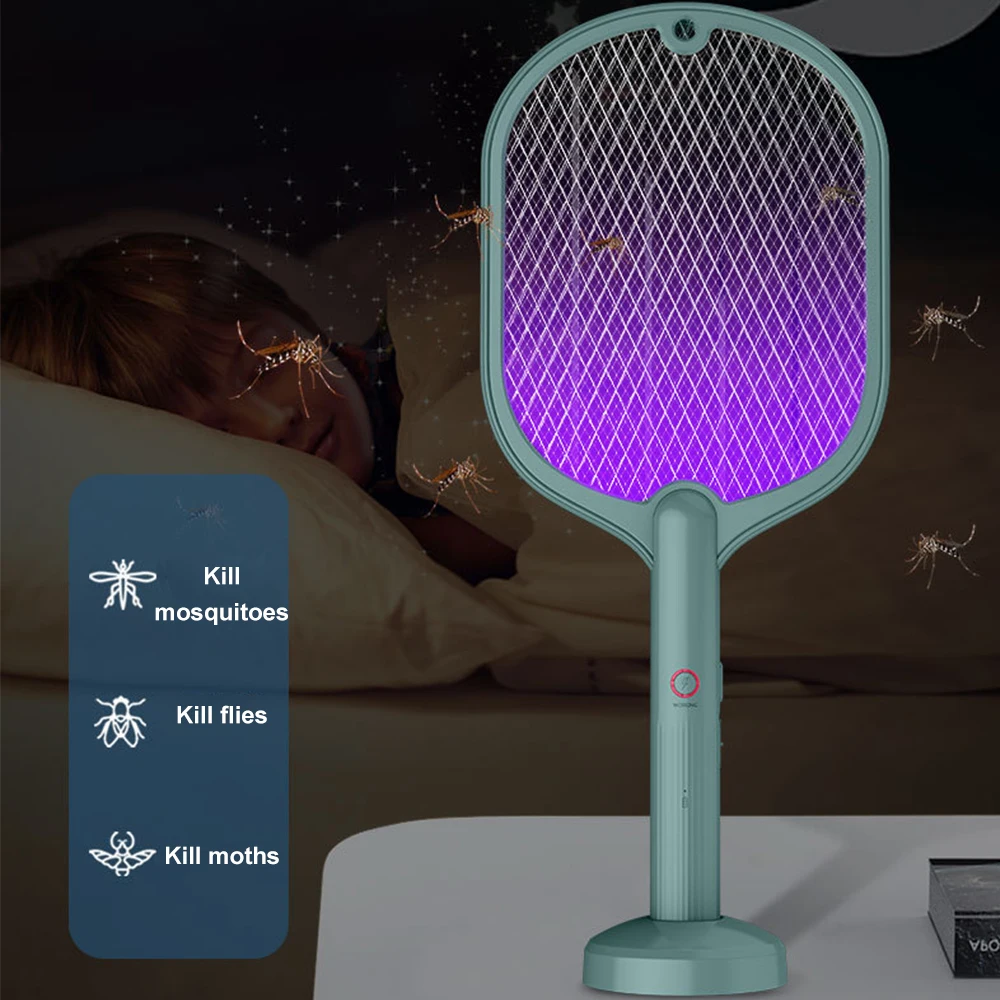 

2 In 1 Electric Mosquito Killer With UV Lamp Hand-Held Mosquito Killer Fly Bug Zapper Home Bug Insect Racket Pest Control