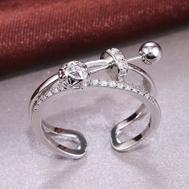 

Korean Style Cute Women Finger Ring New Trendy Resizable Opening Rings Party Princess Daily Wear Accessories Fine Gift