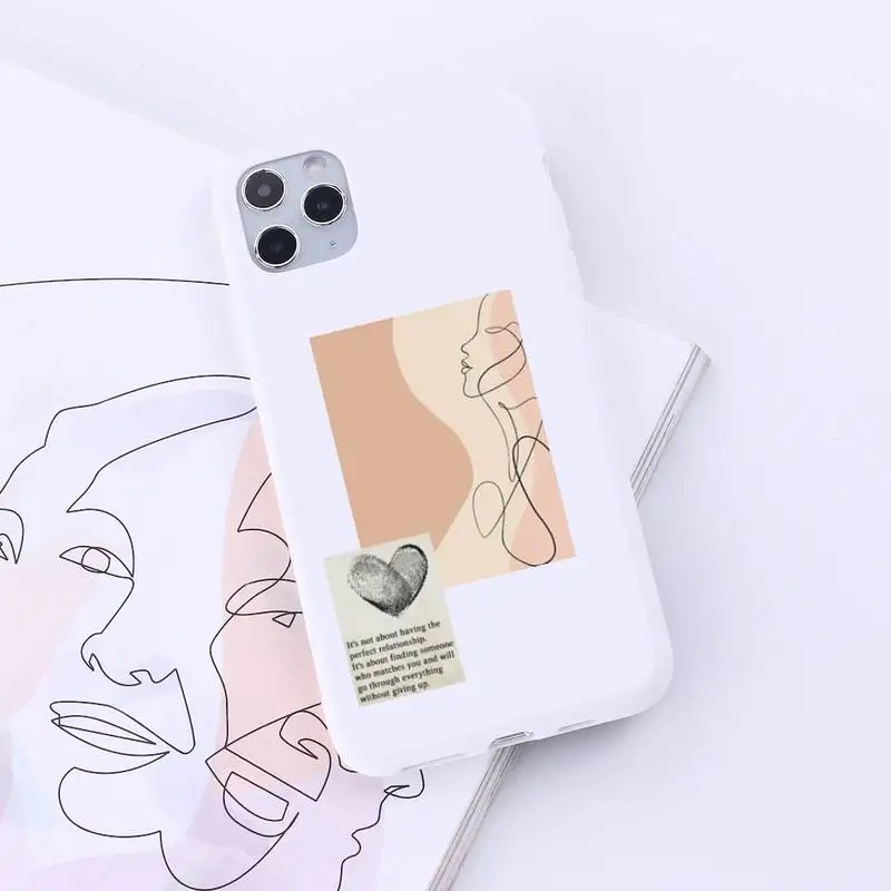 

Artistic Face Letter Phone Case Candy Color for iPhone 6 7 8 11 12 s mini pro X XS XR MAX Plus