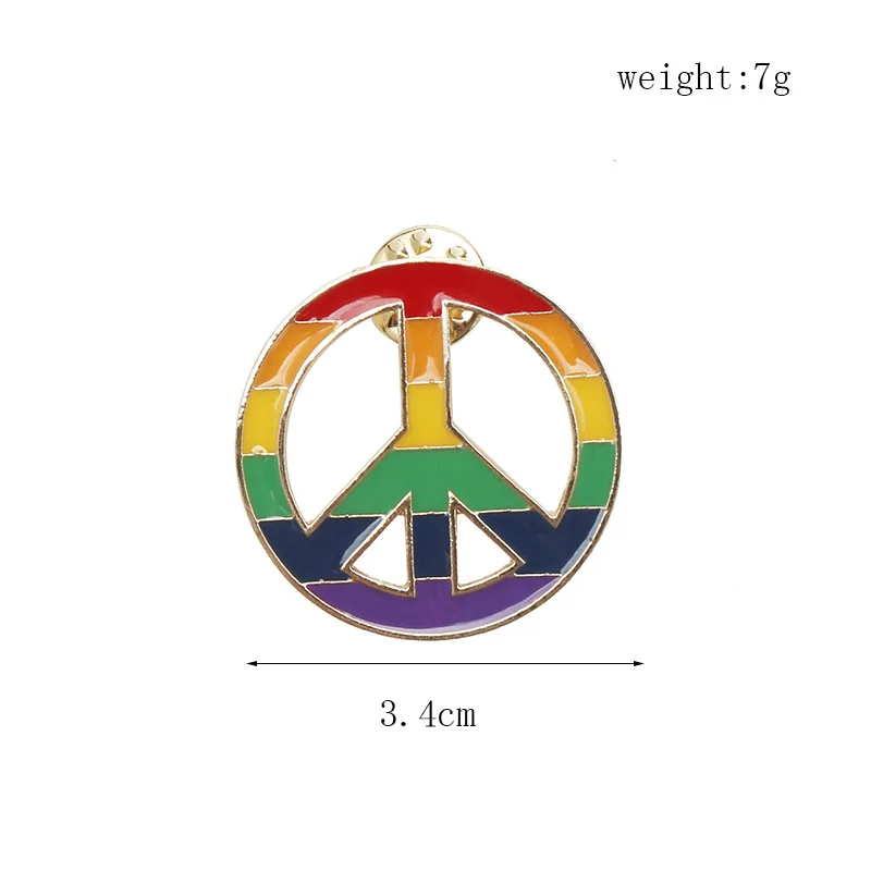 ЛГБТ Дизайн Радужный Флаг знак мира булавка брошь креативные металлические