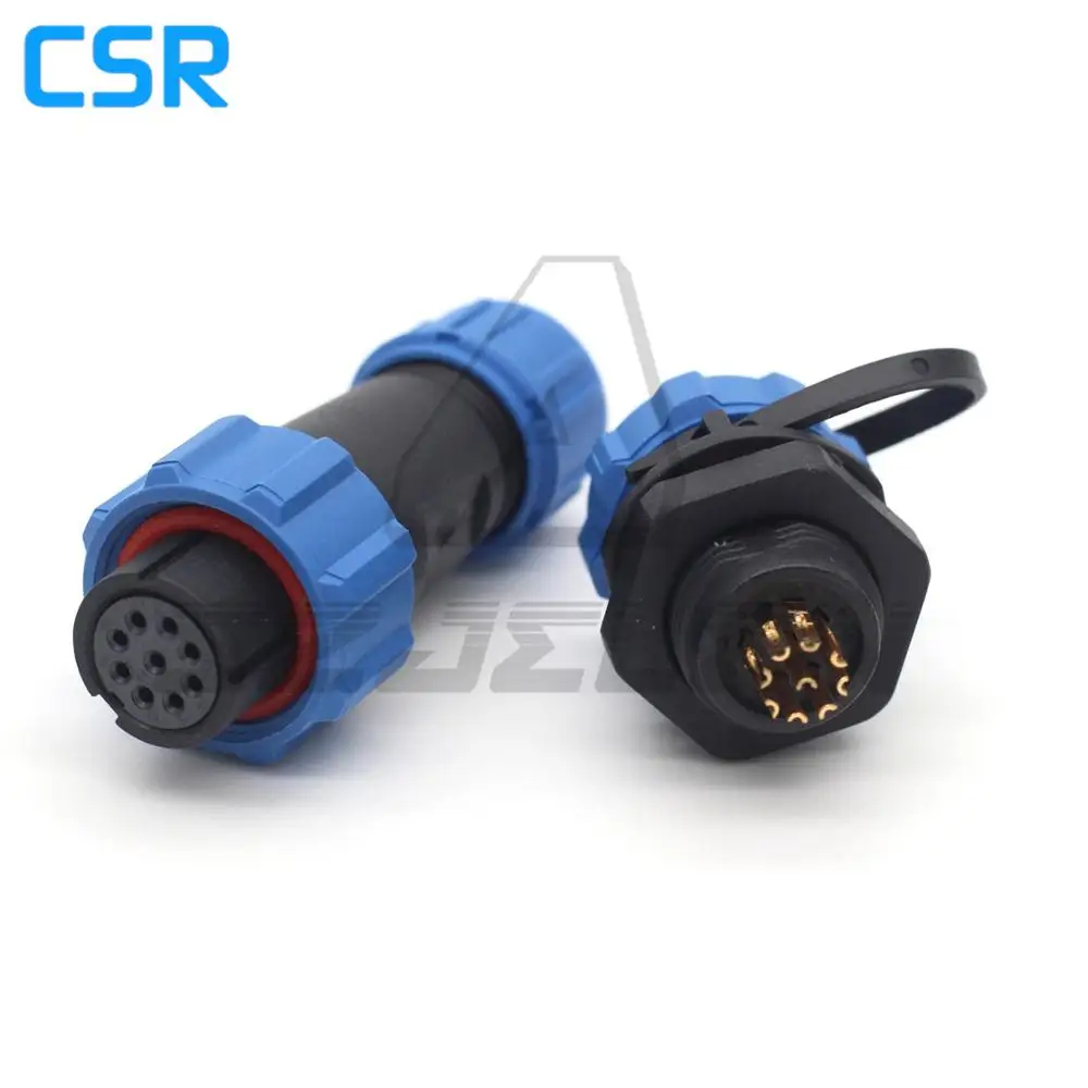 SP13 9 контактный водонепроницаемый разъем промышленная панель питания монтажный