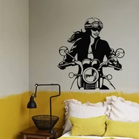 motorcycle girl wall decal motorbike motor garage cool style bedroom living room home decor art door window vinyl stickers q788