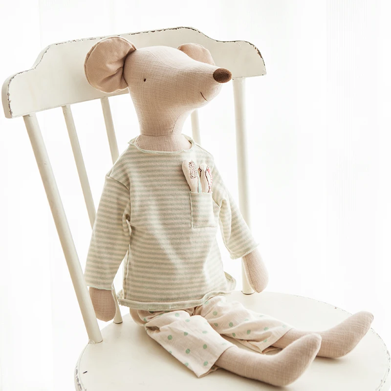 68 см большая мышь в пижаме мягкая игрушка Рождественский подарок ручной работы