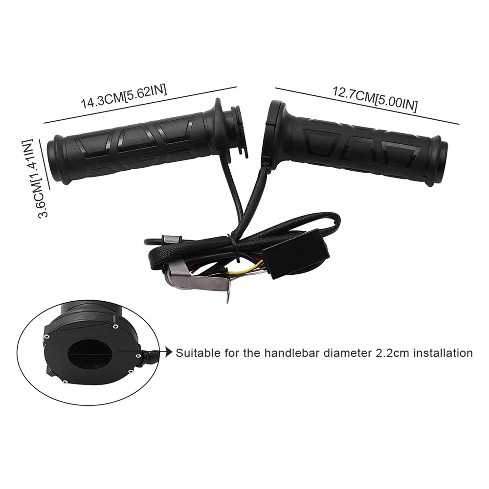 

1 Pair 12V Heated Handlebar Grips Universal Hand Warmers Handlebar Grips Heated for Motorcycle/ ATV