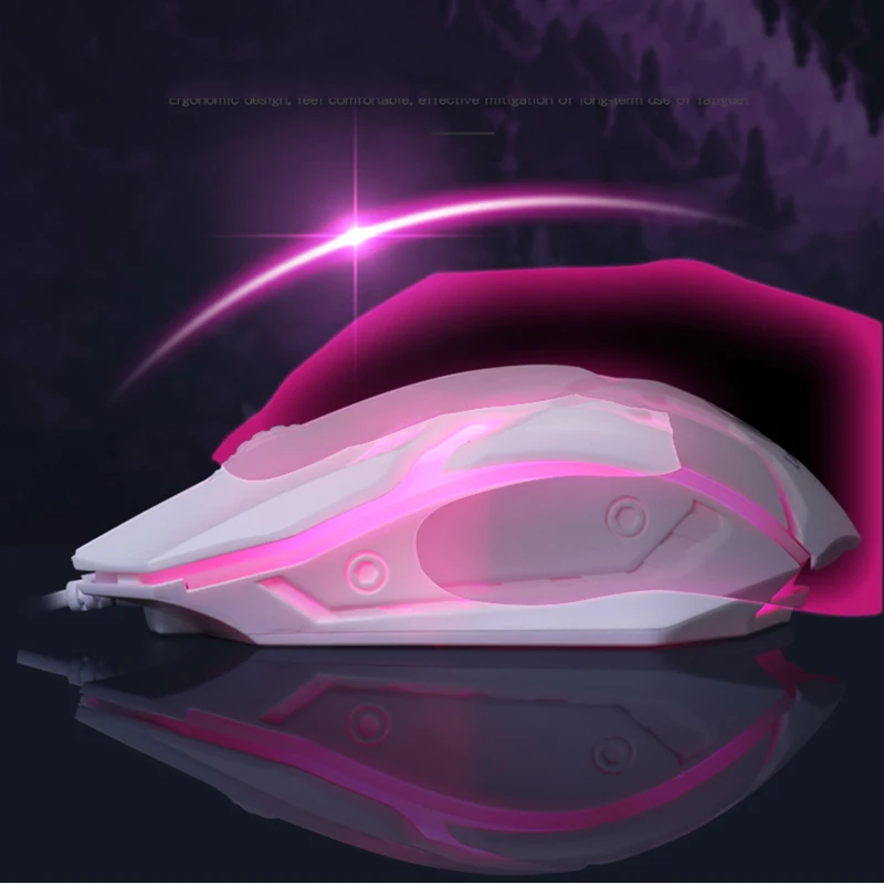 

USB Wired Gaming Keyboard Mouse Set PC Rainbow Colorful LED Illuminated Backlit Gamer Gaming Mouse and Keyboard Kit Home Office