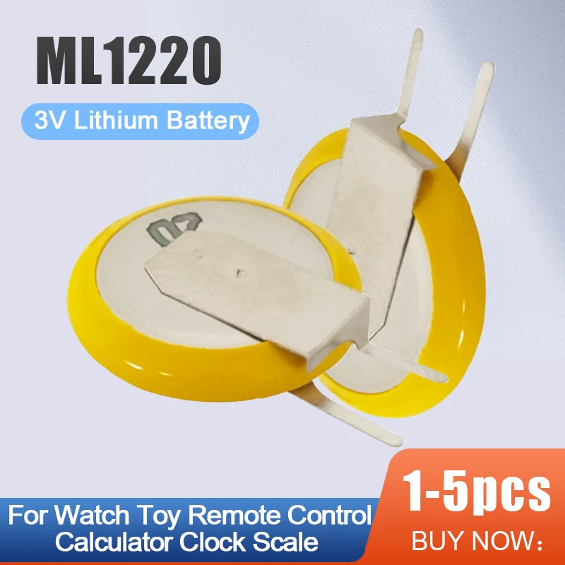 1-5 шт. литиевая аккумуляторная батарея ML1220 ML 1220 3 в с паяльной ножкой для кнопок