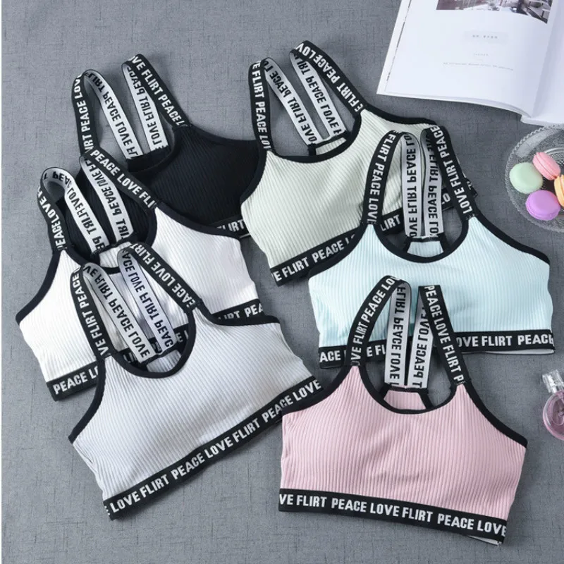

Letter Sports Bra Top Push Up Fitness Running Yoga Bra Underwear Cotton Sport Tops For Women Gym Wear Solid Women Sportswear