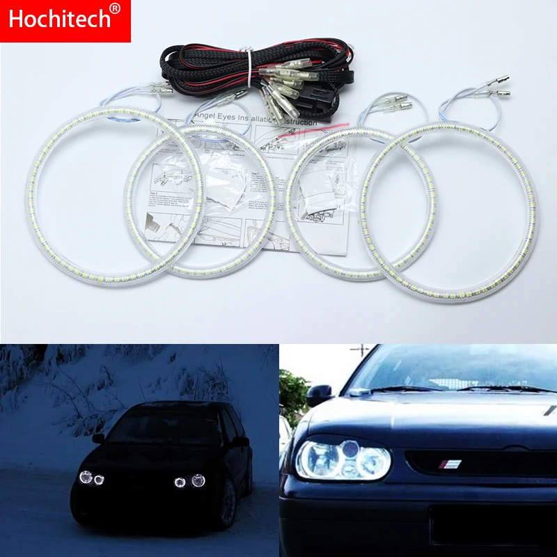 

Для Volkswagen golf 4 MK4 1998-2004 ультра яркие SMD белые светодиодные глаза ангела лм 12 В Комплект гало кольцо дневные ходовые огни