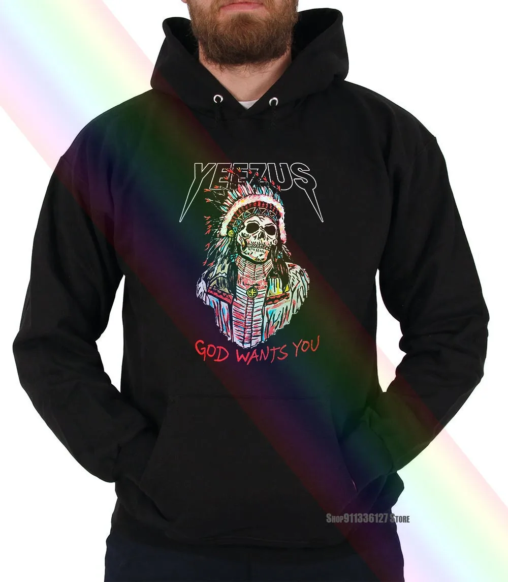 Уличная одежда Kanye в стиле Харадзюку толстовки с капюшоном мужские хип хоп