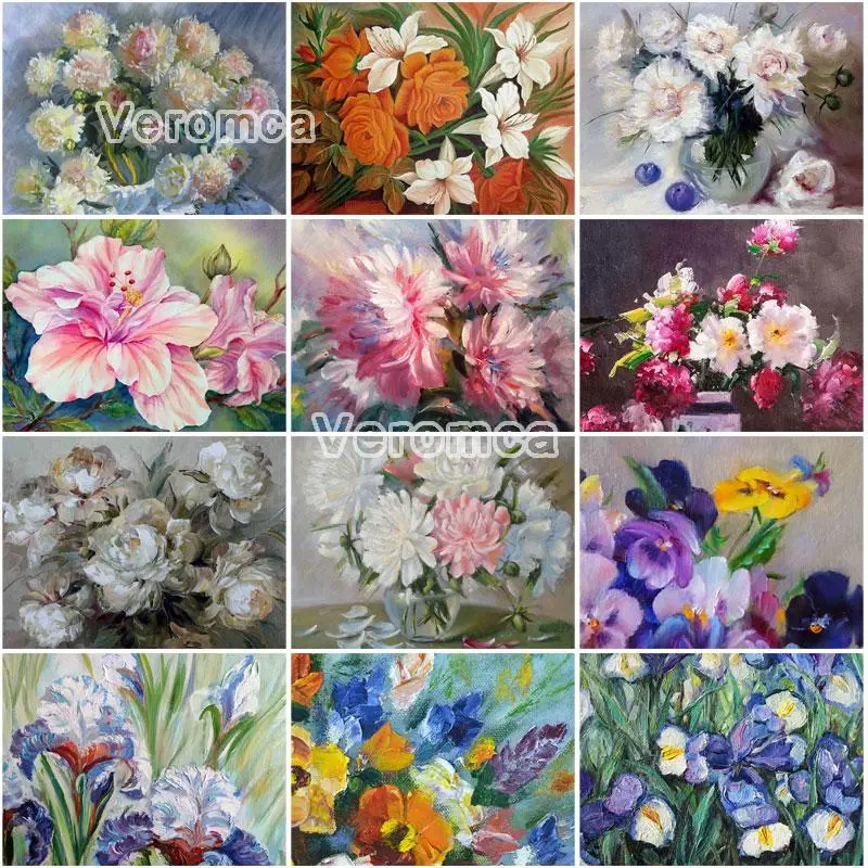 

Full Drill Diamond Painting Cross Stitch Flowers 5D Diy Square Round Diamond Embroidery Mosaic Handicraft Rhinestone Decor