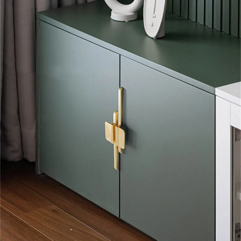 KK&FING Copper Brushed Cabinet Pulls Zinc alloy Cupboard Hhandle Furniture Wardrobe Knobs Kitchen Gold Cabinet Handles Hardware images - 6