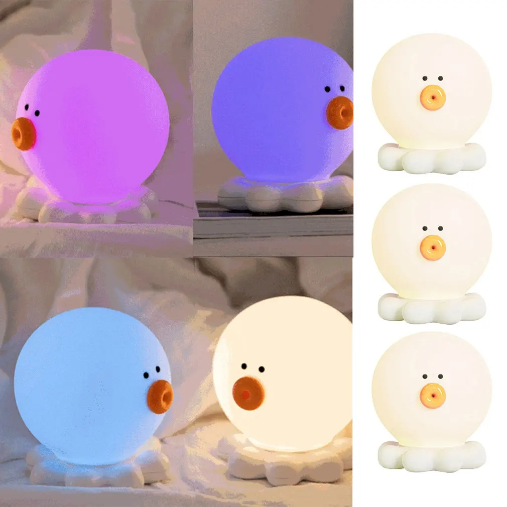 Ночник светодиодный силиконовый осьминог цветной светильник прикроватный для