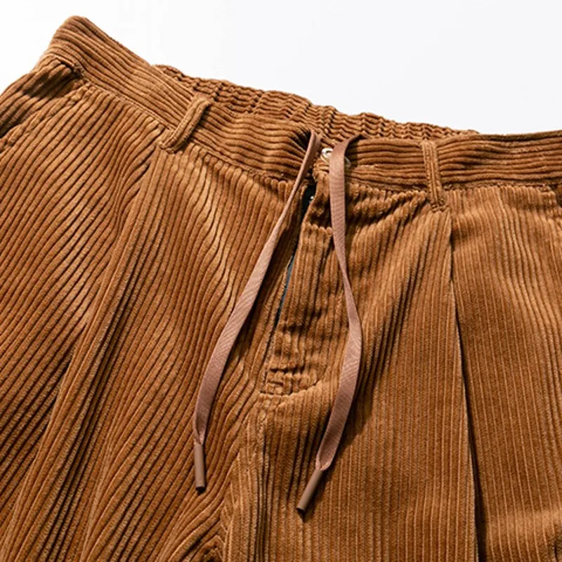 

Autumn Vintage Mens Corduroy Wide Leg Pants Casual Straight Long Trousers 2021 New Harajuku Loose Fit Cargo Pants Streetwear