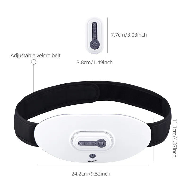 

Electric Hot Compress Waist Massager Cordless Pulse Abdomen Massager Red Light Anti Cellulite Waist Slimming Belt Body Shaping