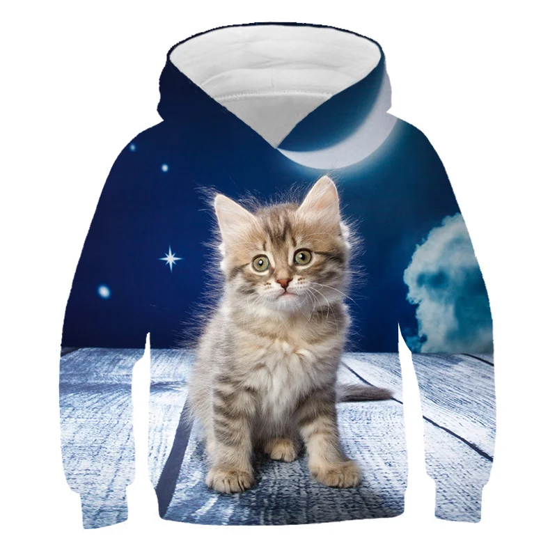 

Children Cute Cat 3D Printed Hoodies Boys Girls Cool Sweatshirts Hoodie Kids Fashion Pullovers Clothes Tops 4-14 year hoodies