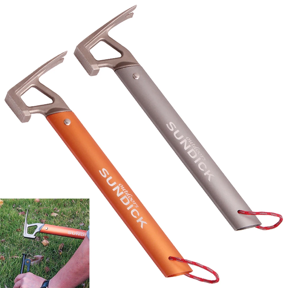

Outdoor Camping Tent Hammer Stainless Steel Tent Peg Accessories Mountaineering Hiking Stainless Steel Tent Nail Puller Hammer